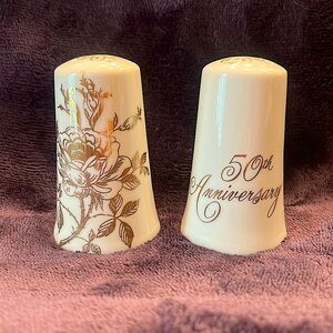 50th anniversary china salt and pepper shakers